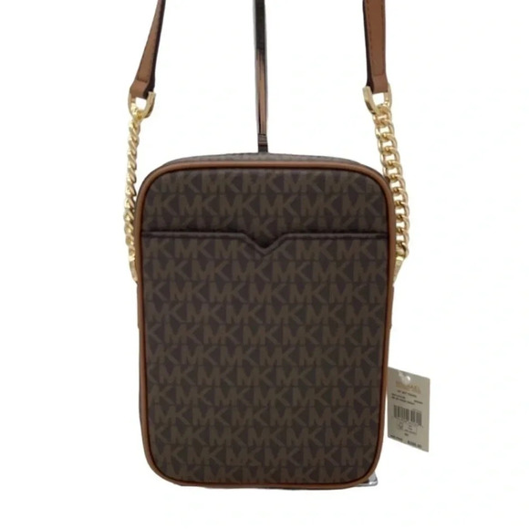 Michael Kors Medium NS Chain Xbody Bag Brown/Gold - Picture 5 of 9